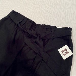 NWT Black Linen crop pants